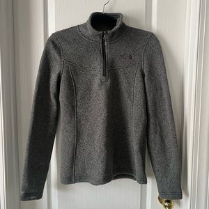 North Face fleece 1/4 zip, grey, size small